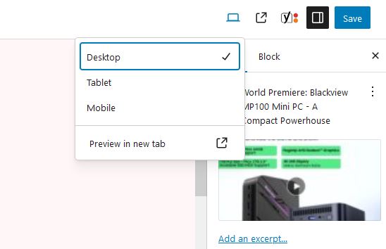 Wordpress View Option